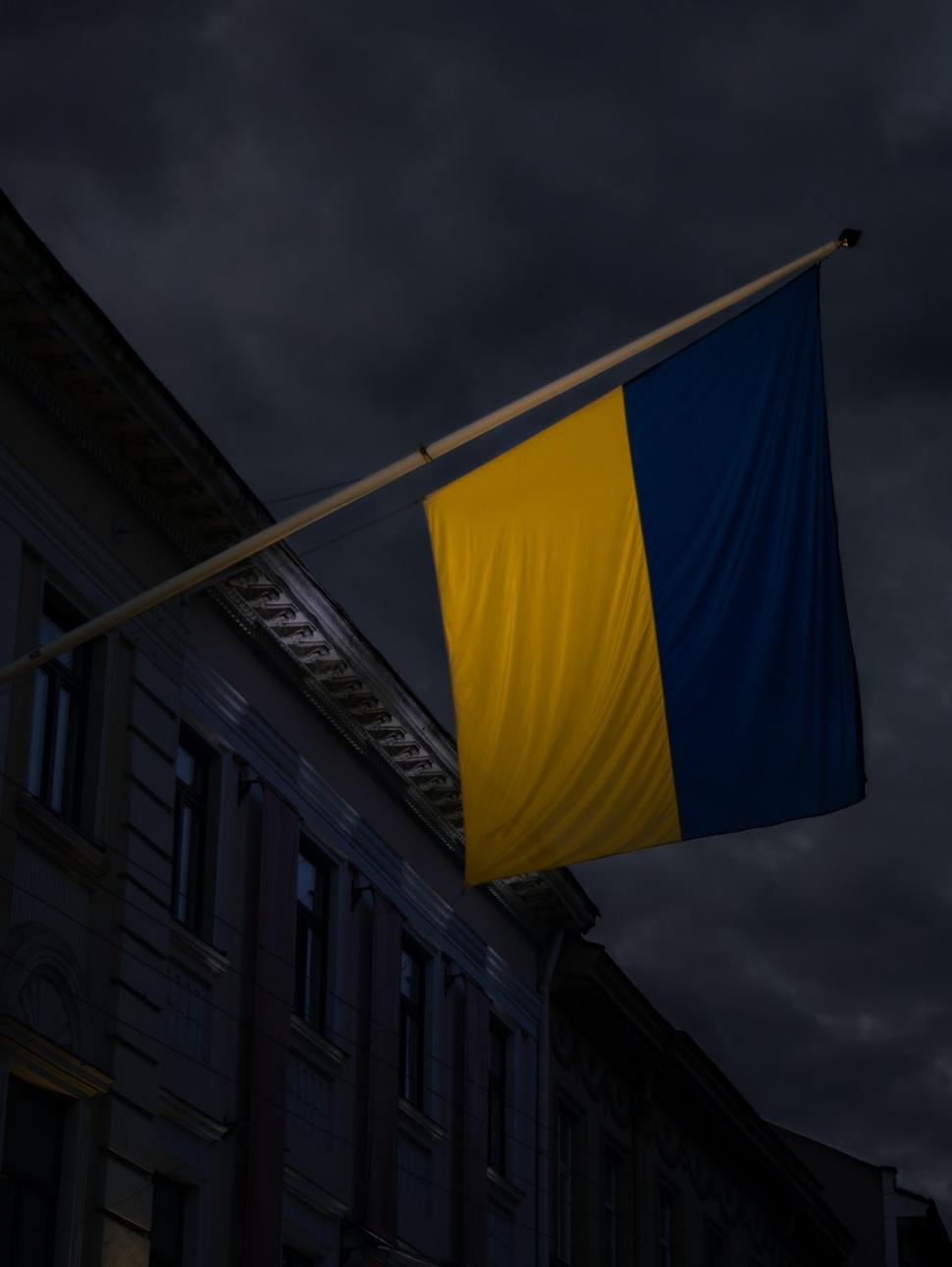 flag hanging from window