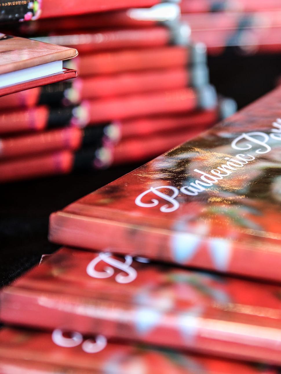 Image of a stack of art books