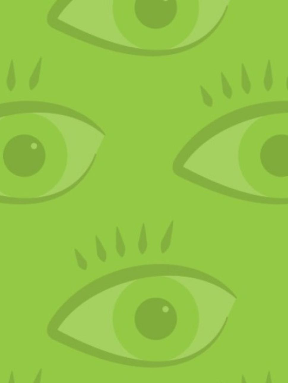 Scicinema print of a green eye repeated