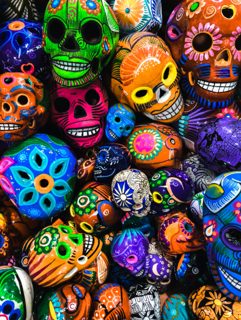 Sugar skulls from Mexican day of the dead