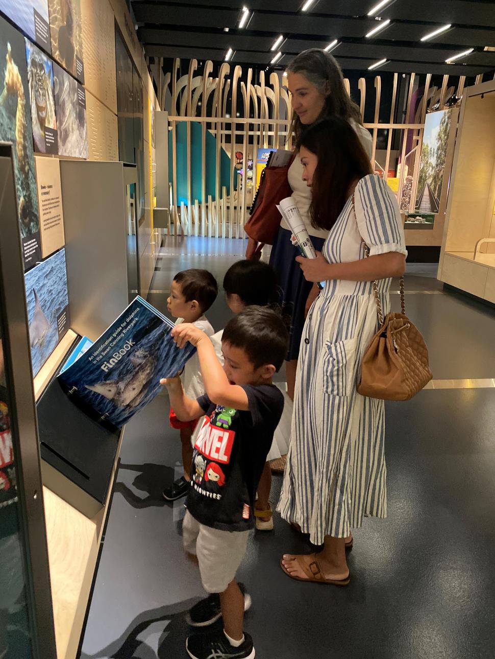 Family exploring the museum