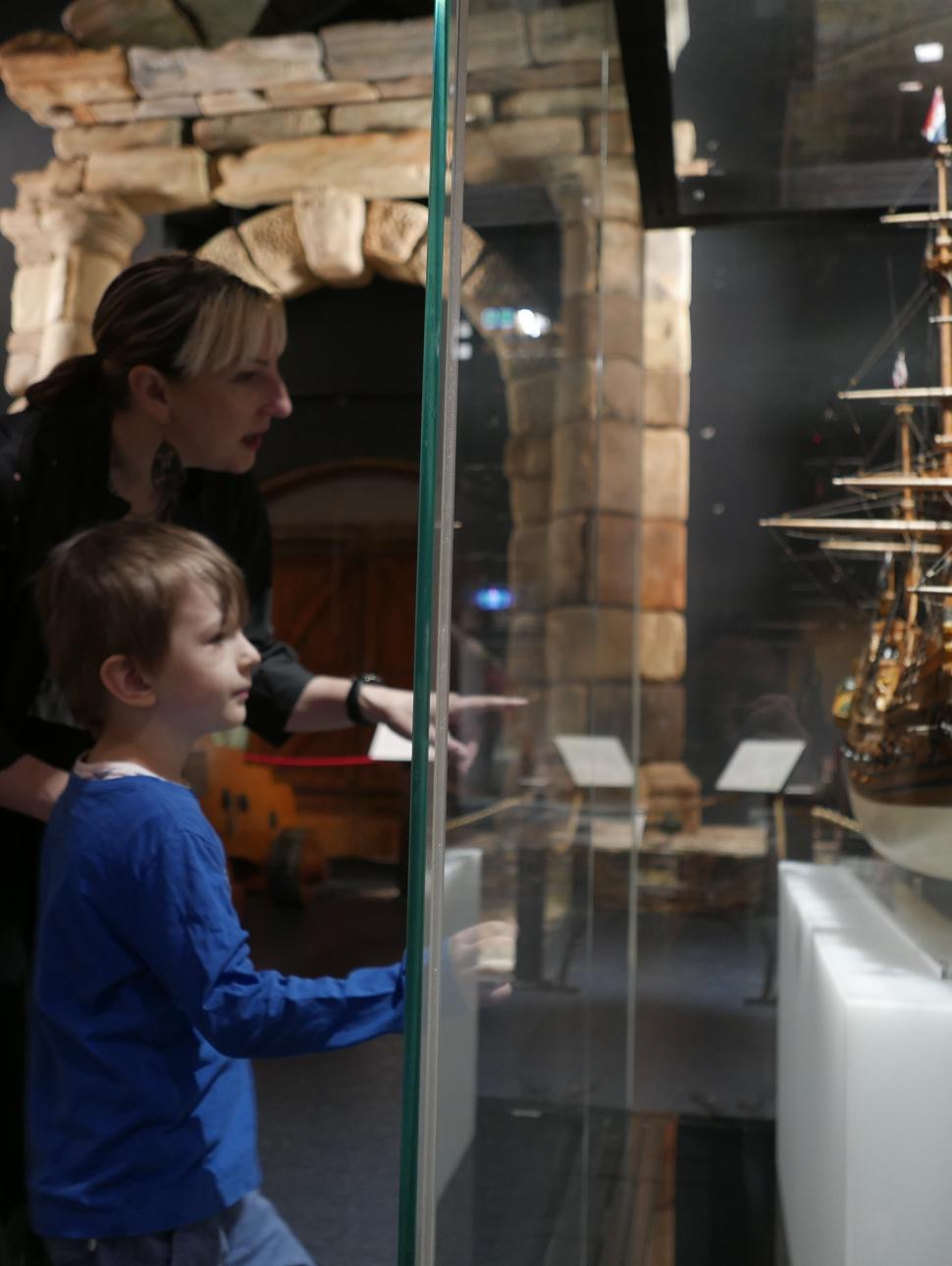 Family visitors with young children visiting WA Shipwrecks Museum