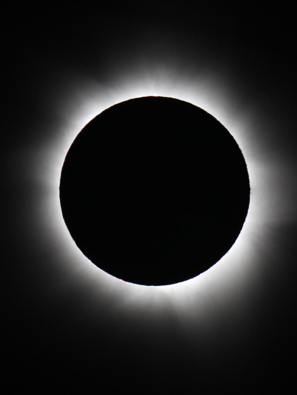 The eclipsed Sun surrounded by the corona during totality in 2012. 