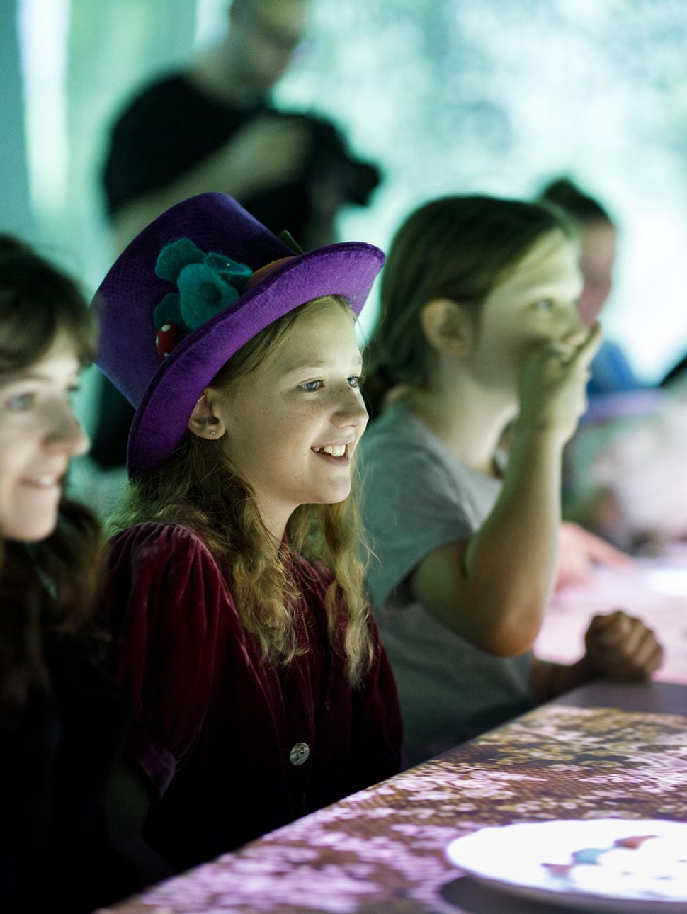 young girls at mad Hatter's Tea Party