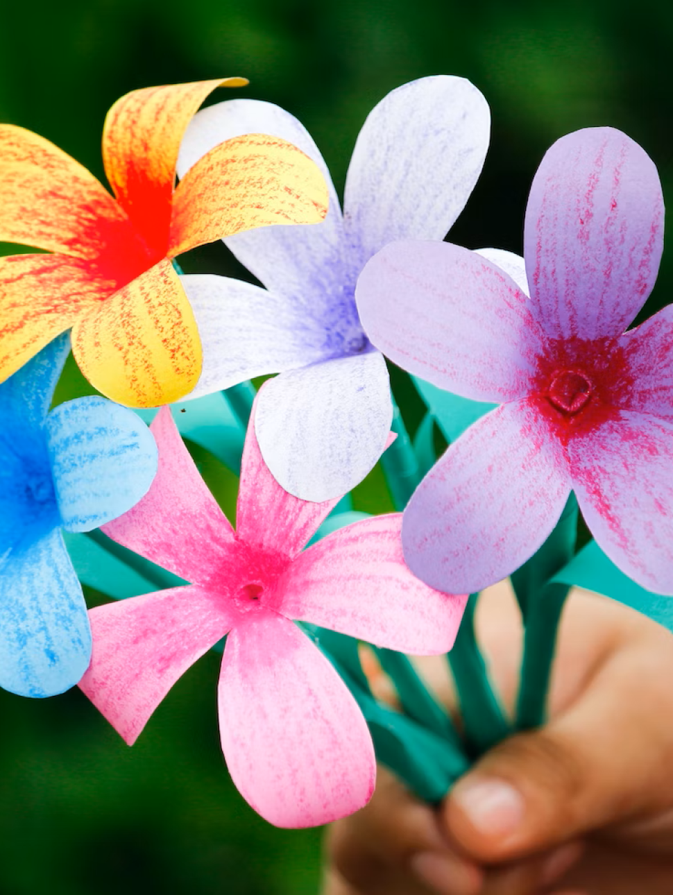 Coloured Paper Posies Craft