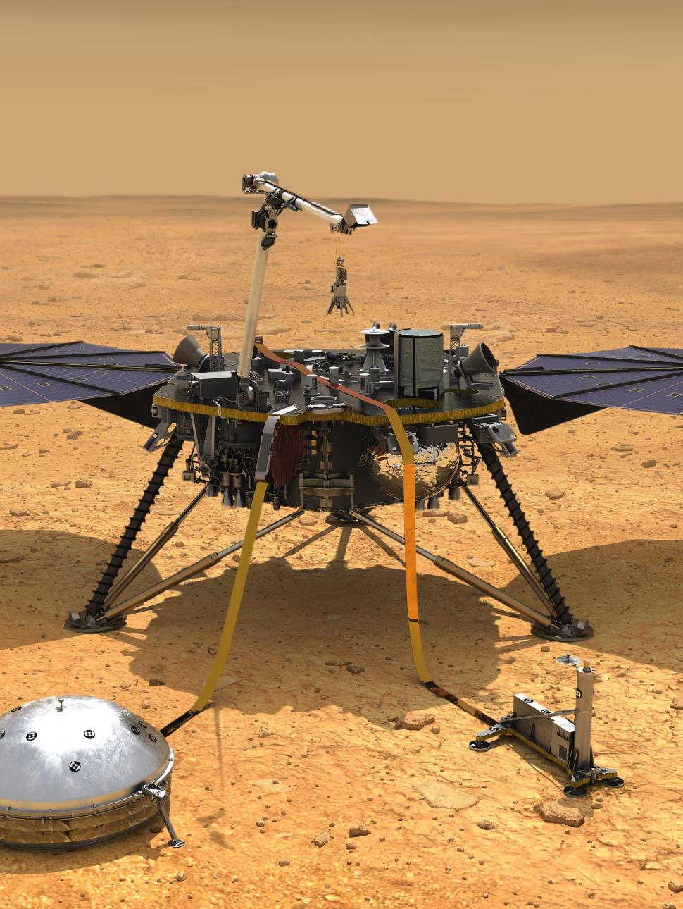 a space lander on red dirt