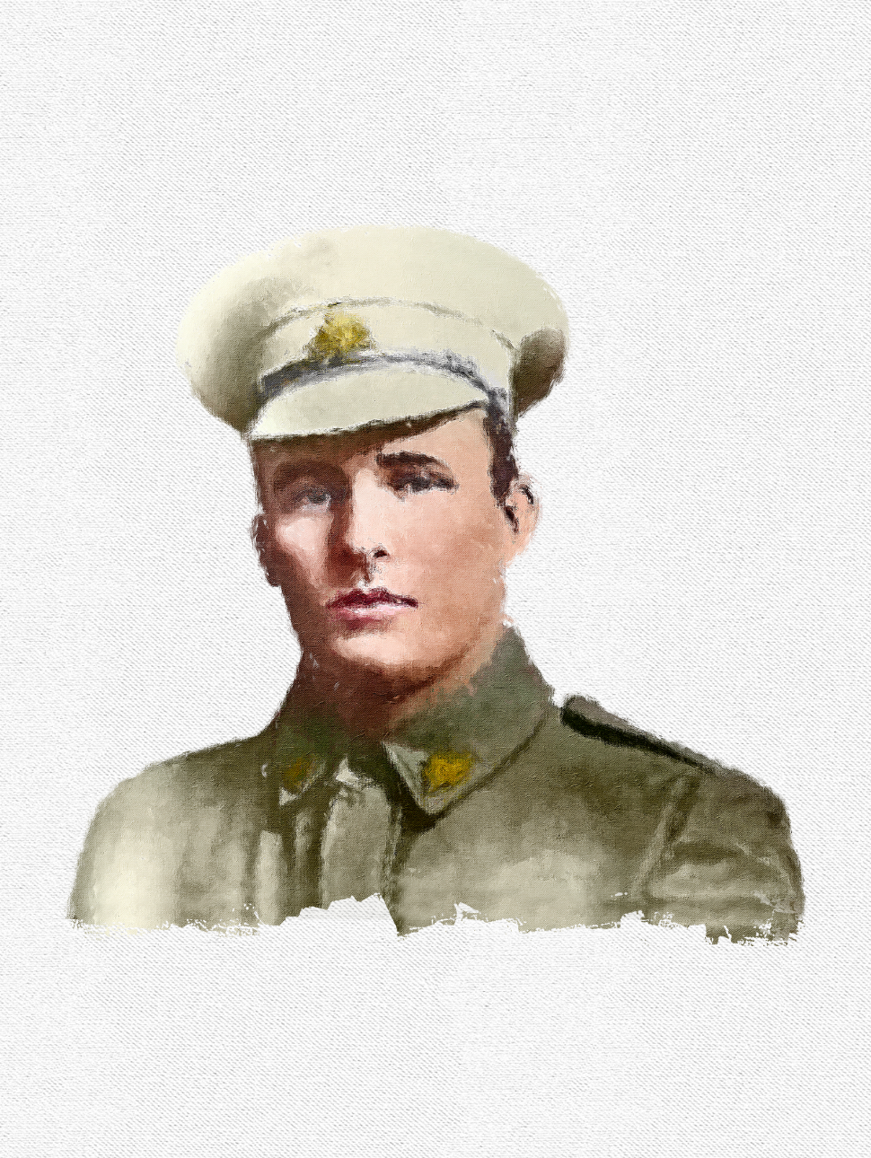 Watercolour artwork of a soldier created for the WA Stories, Hope and Hardship Concert