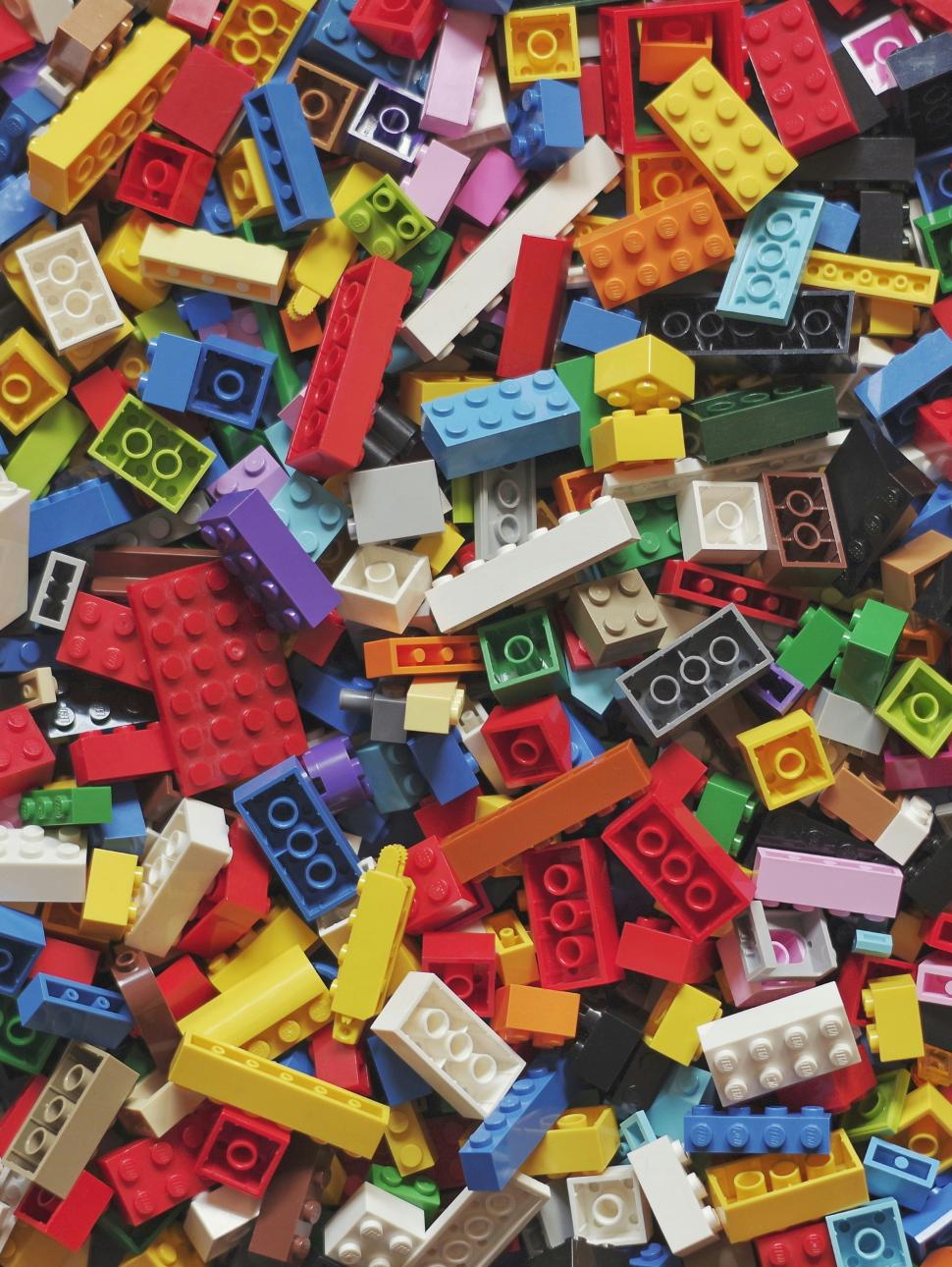 A stock image of multi-coloured lego bricks in a pile