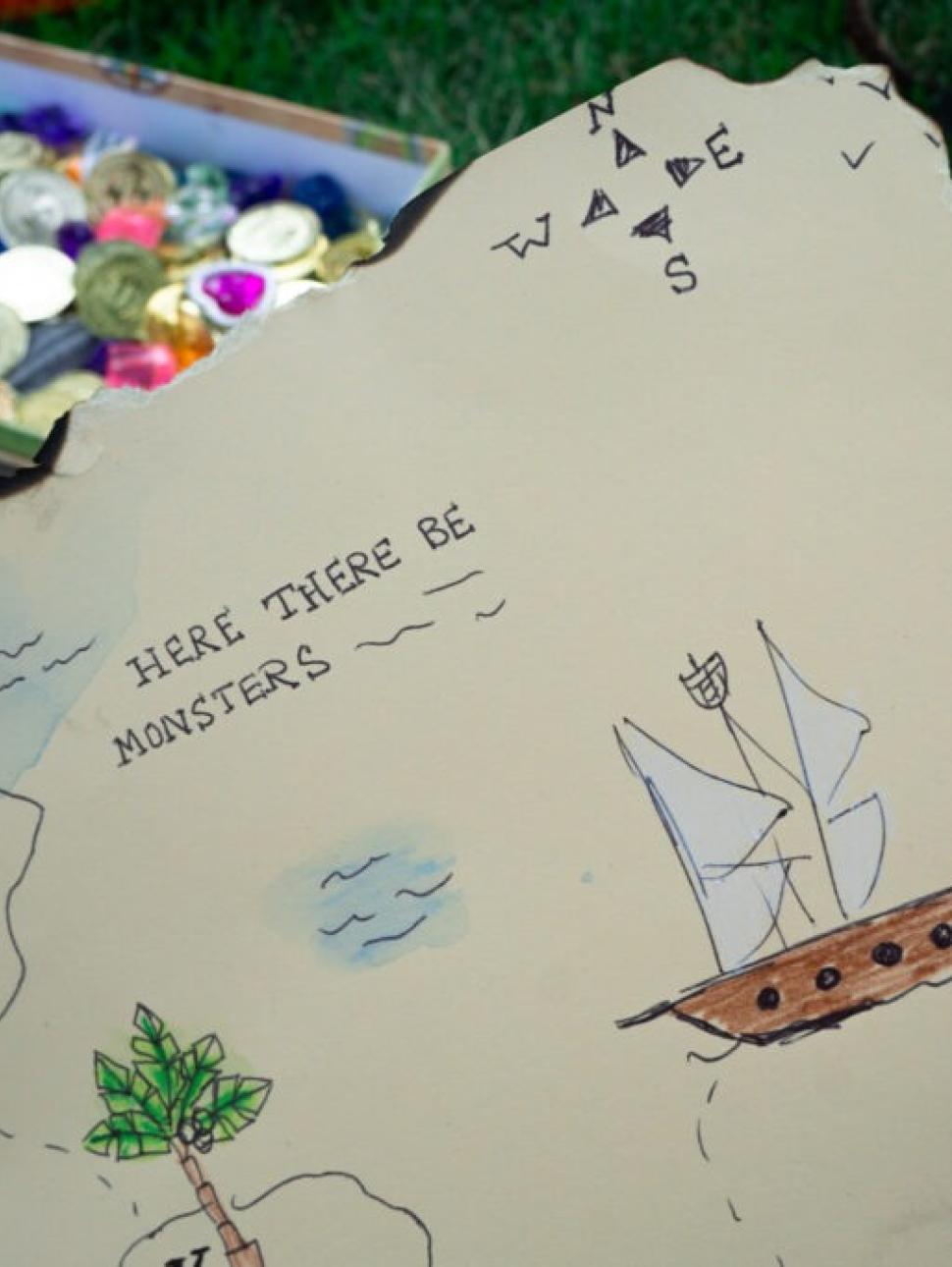 a hand drawn treasure map