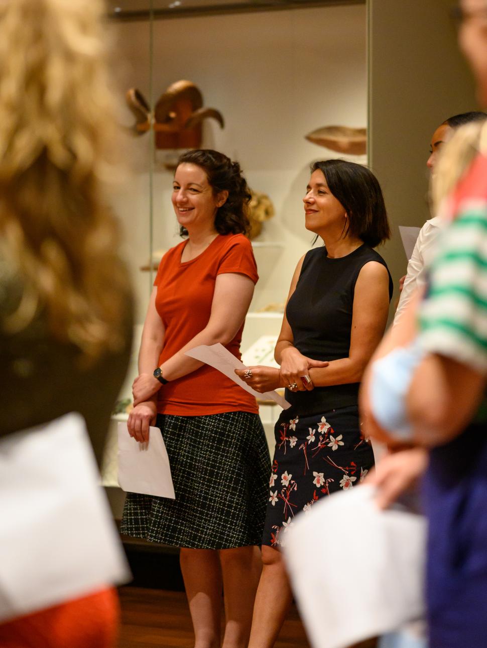 Teachers viewing art