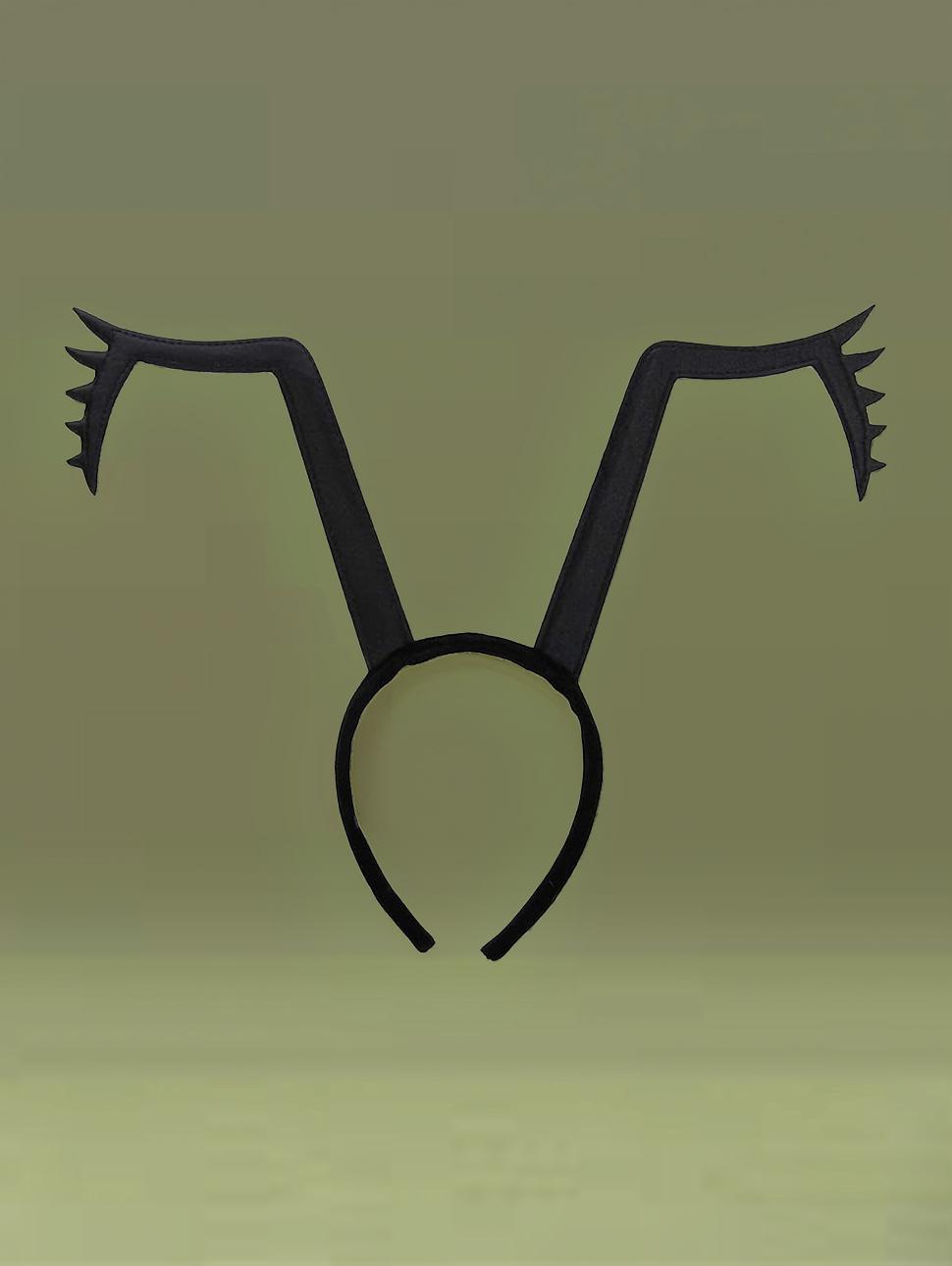 a black headband that has features of a bug