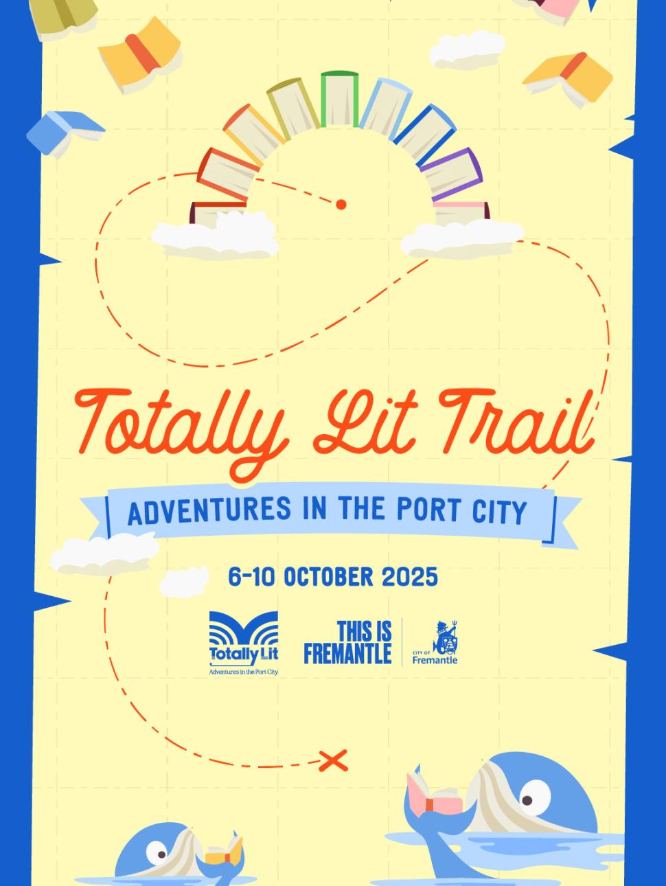 Totally Lit: Adventures in the Port City 2025 trail poster artwork.