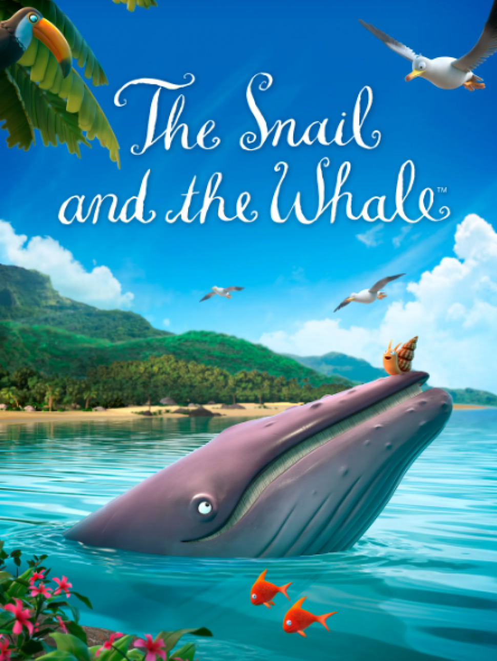 an illustrated image of a while with a snail sitting on the whale