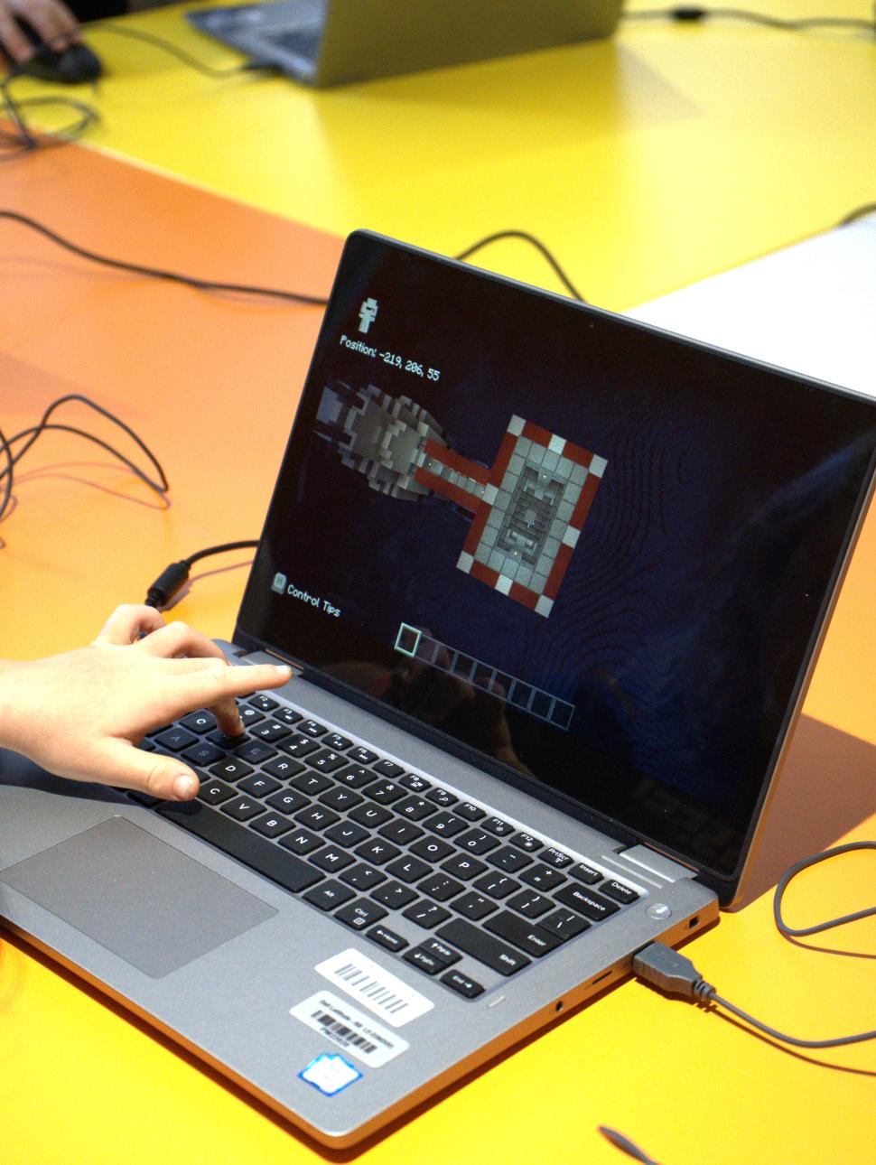 Image of Minecraft program on laptop screen