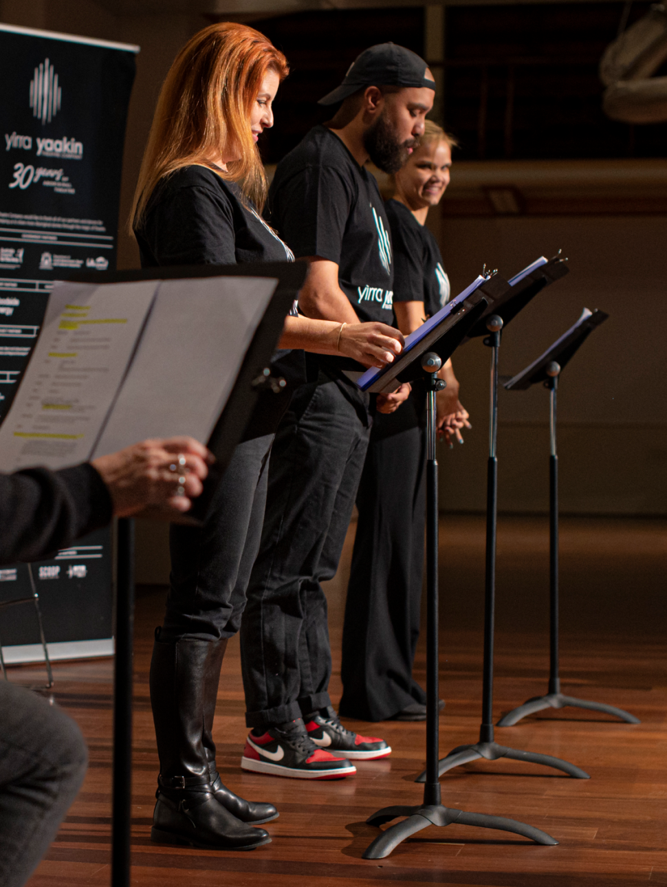 Yirra Yaakin Performers rehearsing the plays written as part of the Writers Group.