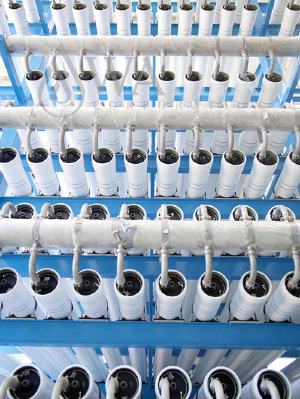 A water desalination plant aerial shot
