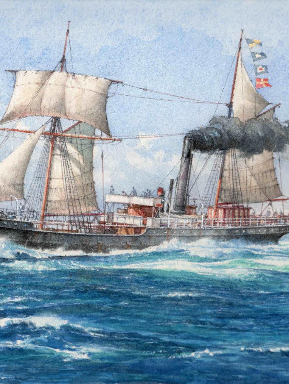 Painting of the S.S. Georgette by artist Ross Shardlow, for an author's conversation as part of the Totally Lit Festival 2026 program.