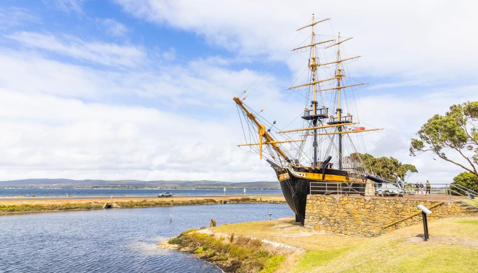 The Replica Brig Amity at the Museum of the Great Southern.