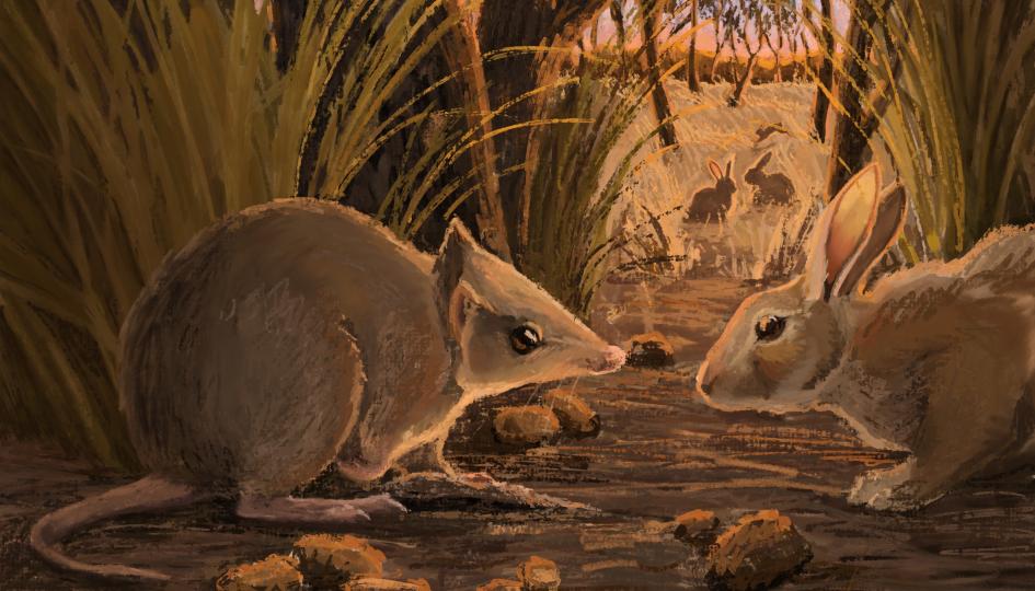 Illustration of Little Brown Bandicoot (Isoodon   microtis).