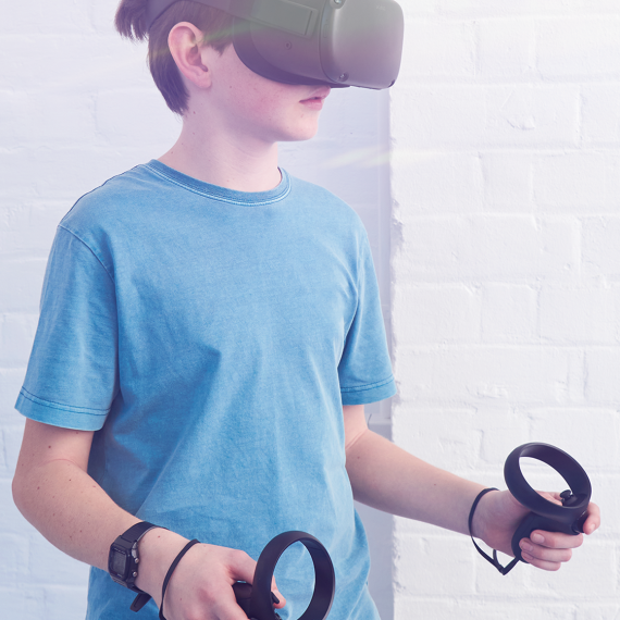 A child playing VR