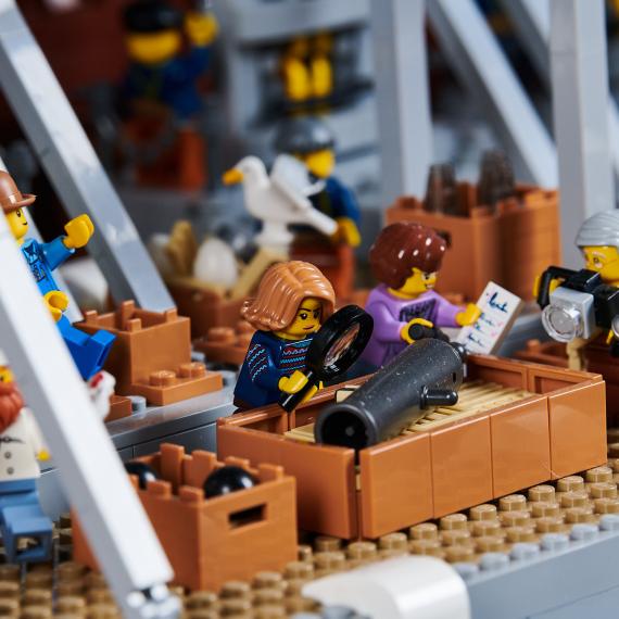 A LEGO model of workers investigating a shipwreck