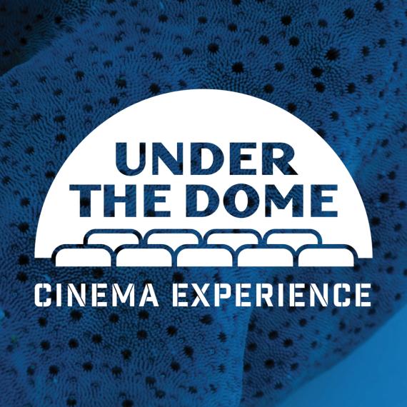 Under the Dome logo sits on blue water texture