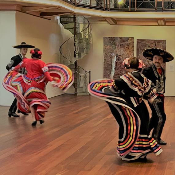 Mexican dancers performing in Hackett Hall