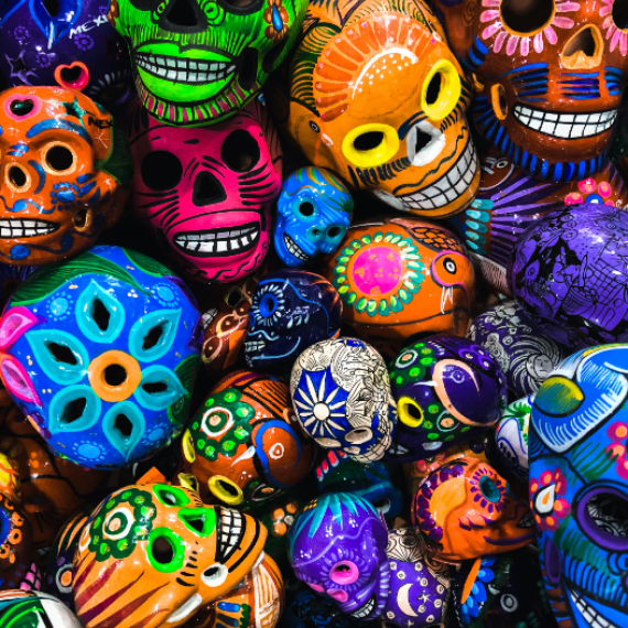 Sugar skulls from Mexican day of the dead