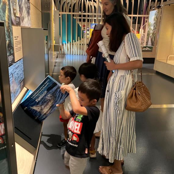 Family exploring the museum