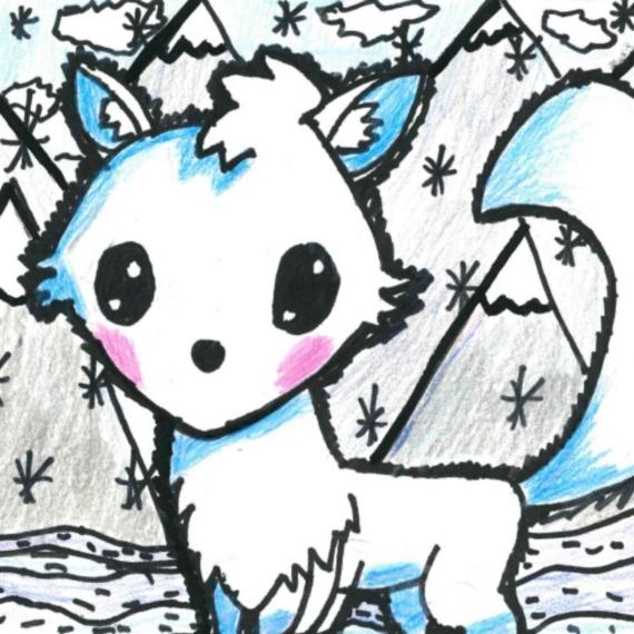 Drawing of arctic fox