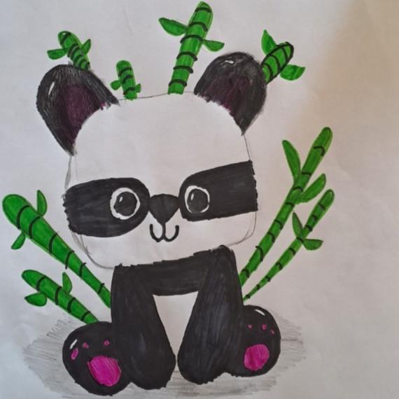 Texter drawing of a giant panda