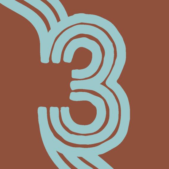 Three lined graphic featuring the number three 