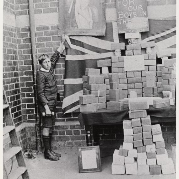 boy with packages for the tranches, 1916