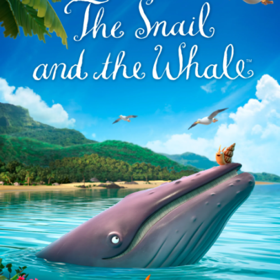 an illustrated image of a while with a snail sitting on the whale