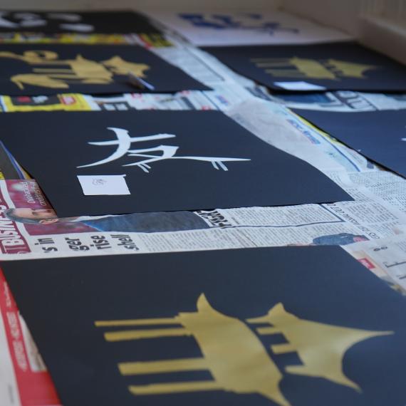 Image of completed screen printing pictures 