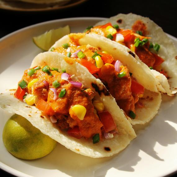 a plate of delicious mexican tacos