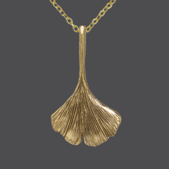 Gold Ginko leaf necklacke