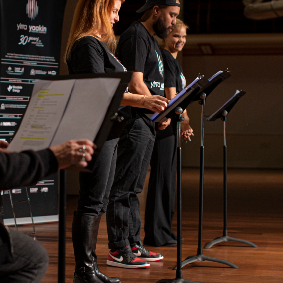 Yirra Yaakin Performers rehearsing the plays written as part of the Writers Group.