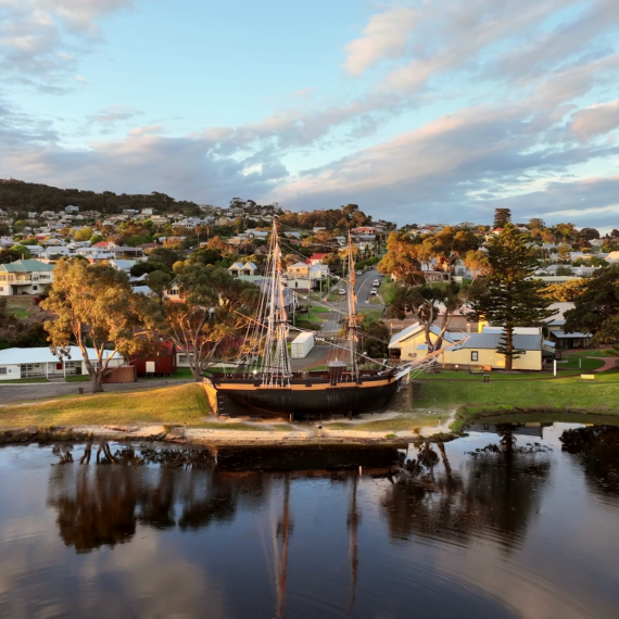 Pictured: Aerial shot of Brig Amity 