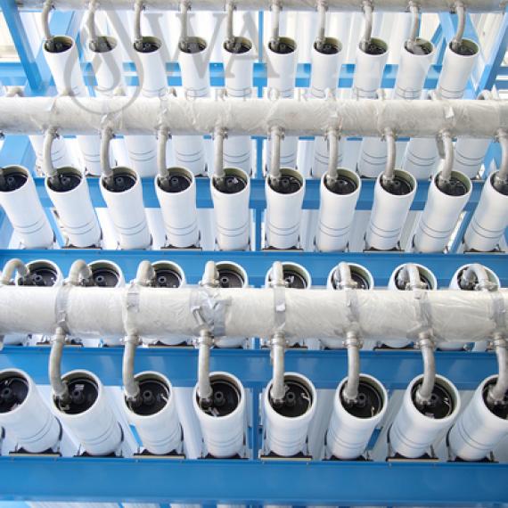 A water desalination plant aerial shot